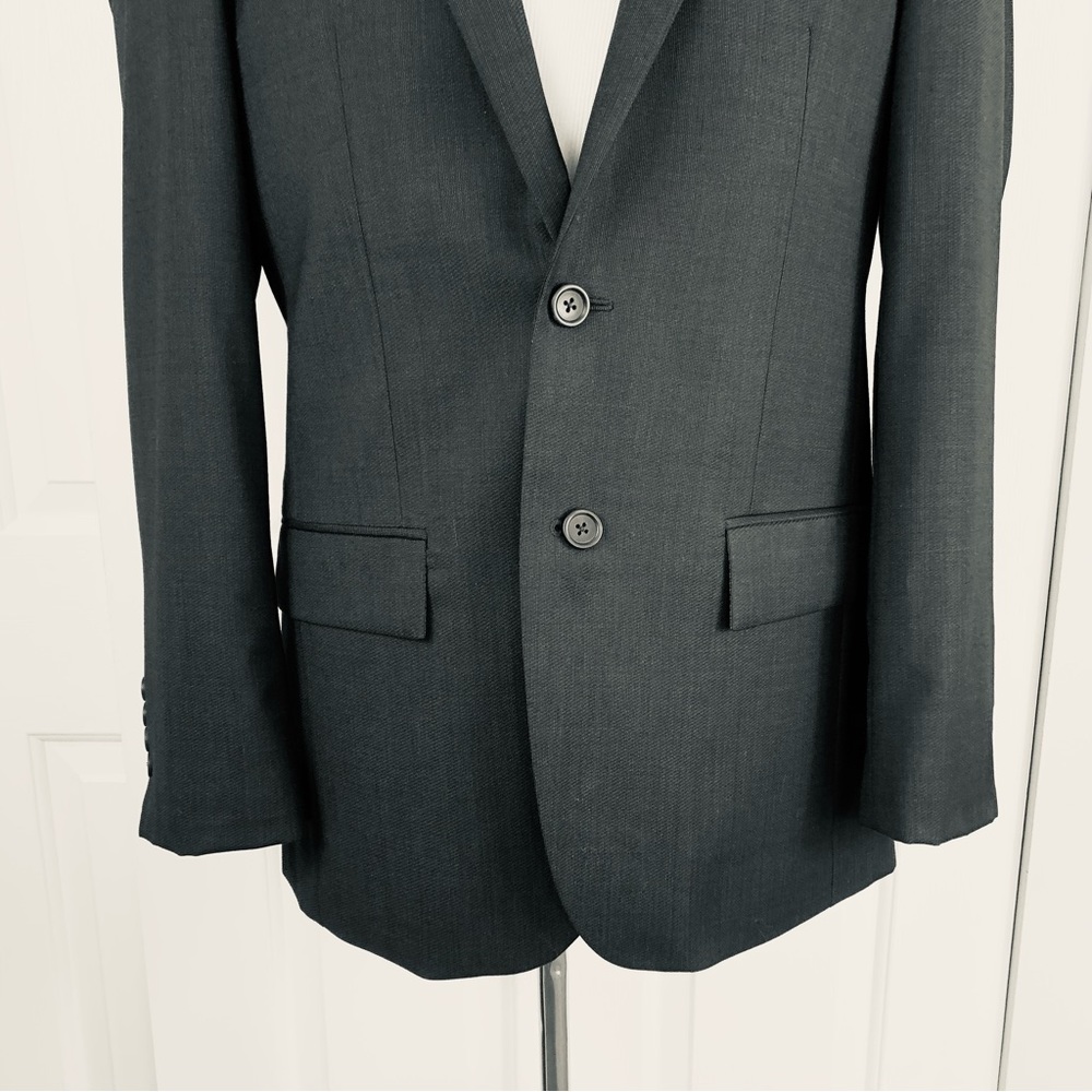 Pronto Uomo 100% wool Sport Coat 40R‎ Blazer Jacket Men’s Dark Gray 2 Button - Picture 2 of 15